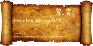 Metzing Kristóf névjegykártya