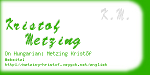 kristof metzing business card