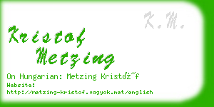 kristof metzing business card